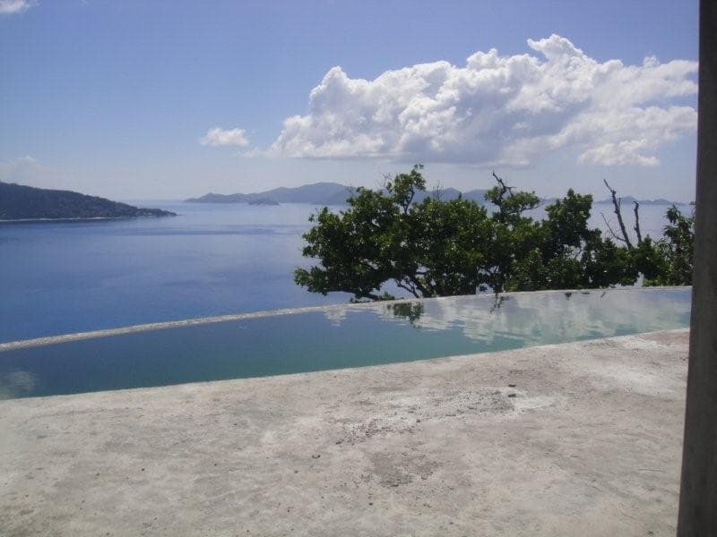 Infinity Edge Pool Under Construction with an incredible view in the Seychelle Islands Africa